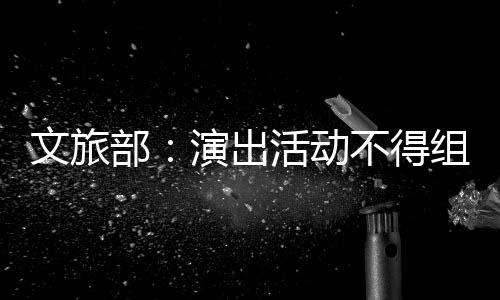 部不得 不文旅得为演出演员组织活动提供条件假唱假唱